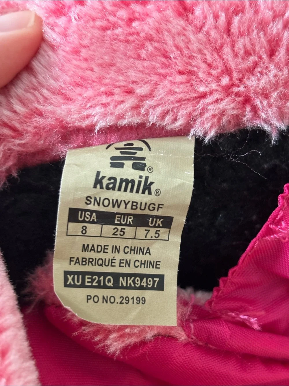 Kamik Pink and Black Winter Snow Boots Toddler Size 8